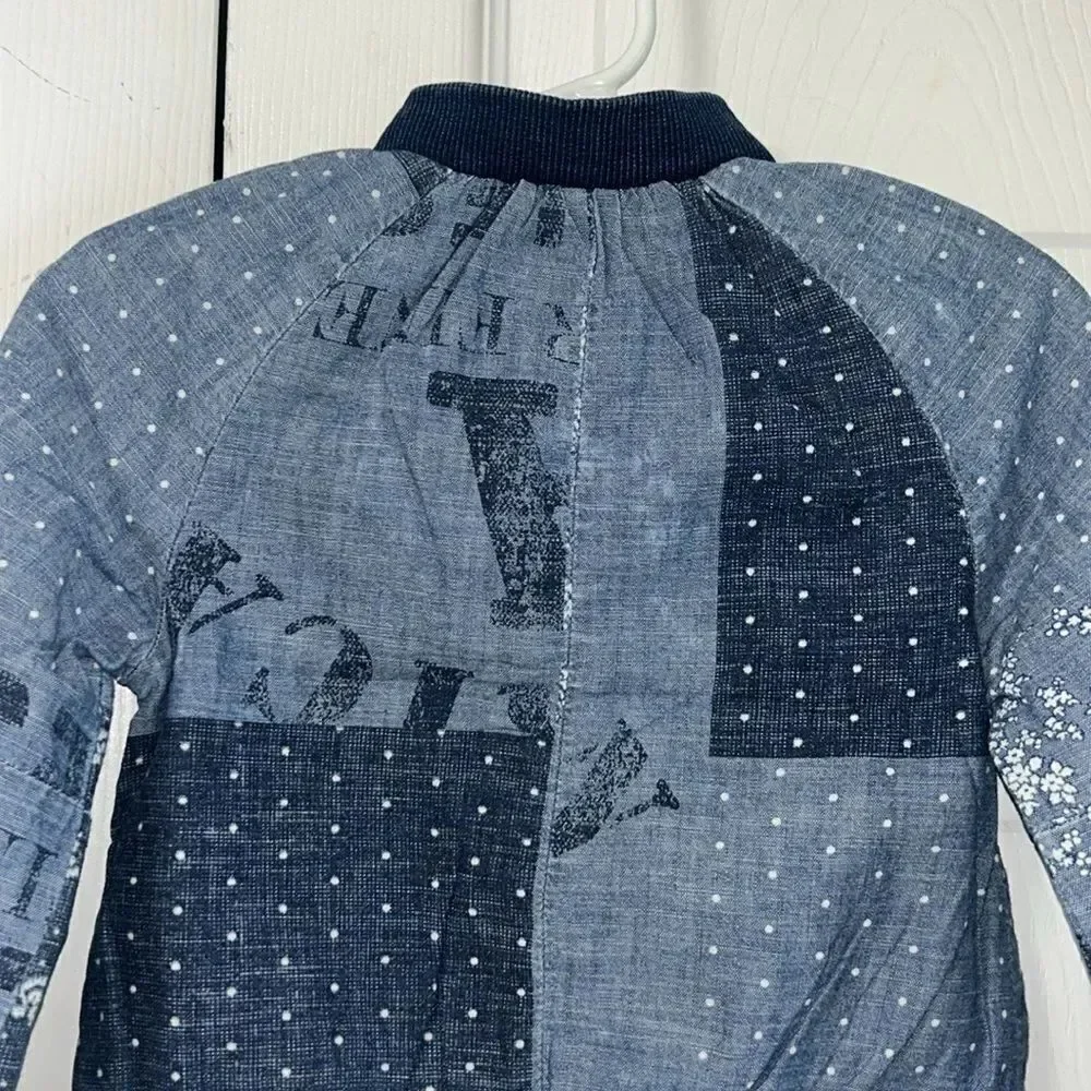 Gap Toddler Blue Bomber Patchwork Jacket(Size 2yrs)